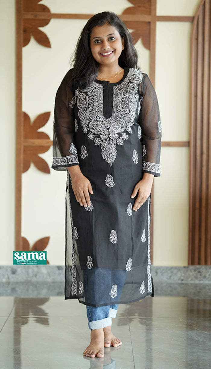 Chikankari Long Kurti