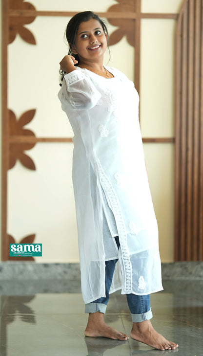 Chikankari Long Kurti