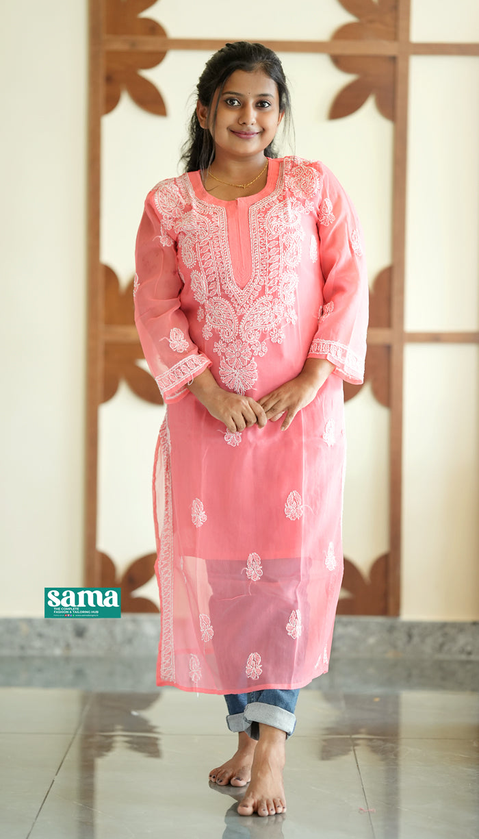 Chikankari Long Kurti