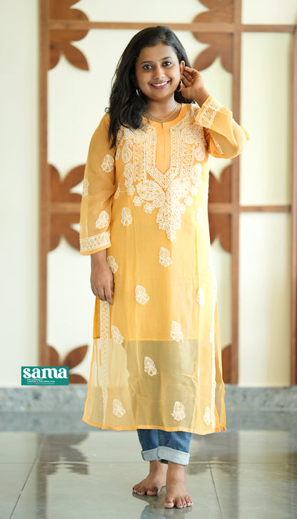 Chikankari Long Kurti