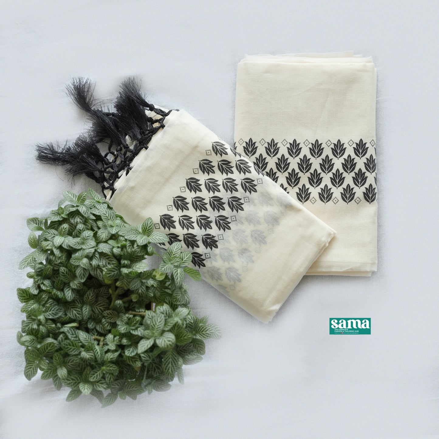 Leaf Print Set Mundu for Women | Elegant Kerala Traditional Wear