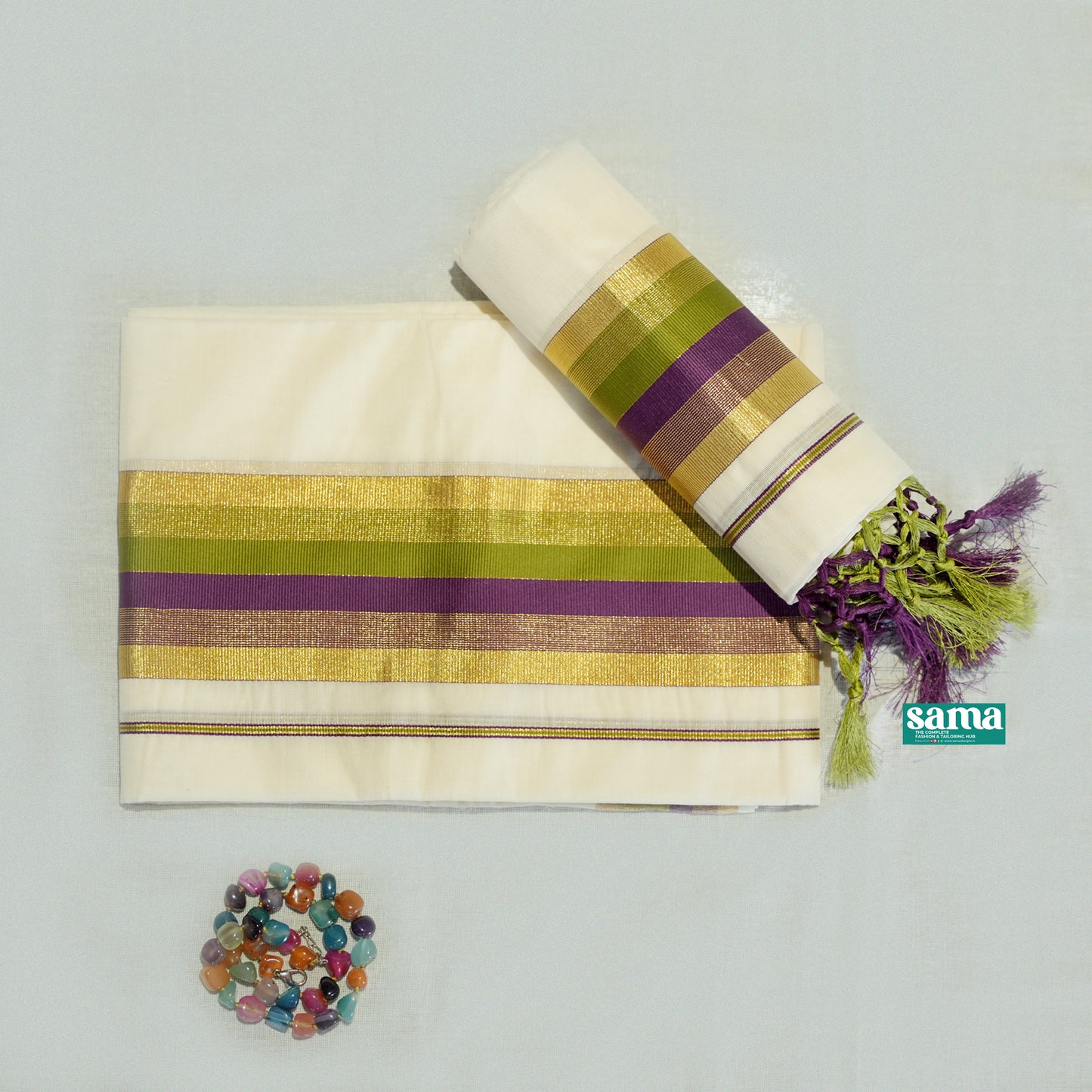 Onam Fancy Cotton 2.8 Meter Set Mundu for Women | Traditional Kerala Festive Wear