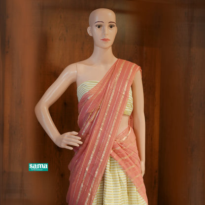 Kerala Cotton Dhavani Set Semi-Stitched for Women | Traditional Half Saree Set