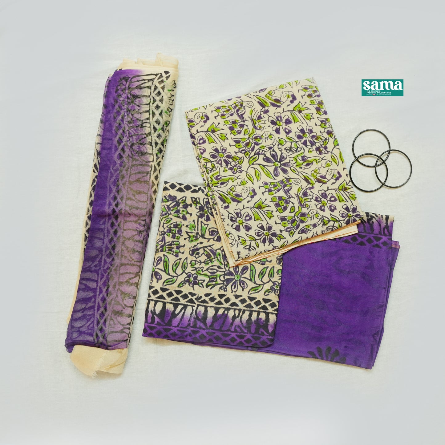 Crepe Silk Unstitched Salwar Suit Set | Premium Dress Material | SAMA Designs