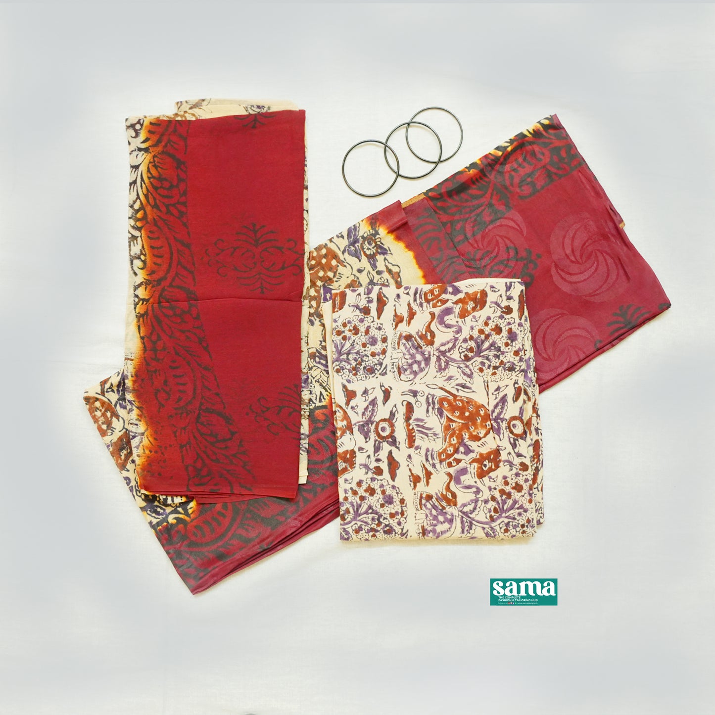 Crepe Silk Unstitched Salwar Suit Set | Premium Dress Material | SAMA Designs